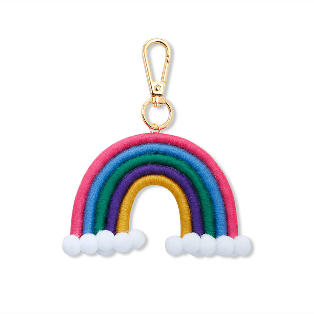 Wholesale Boho Style Handwoven Rainbow Alloy Keychain